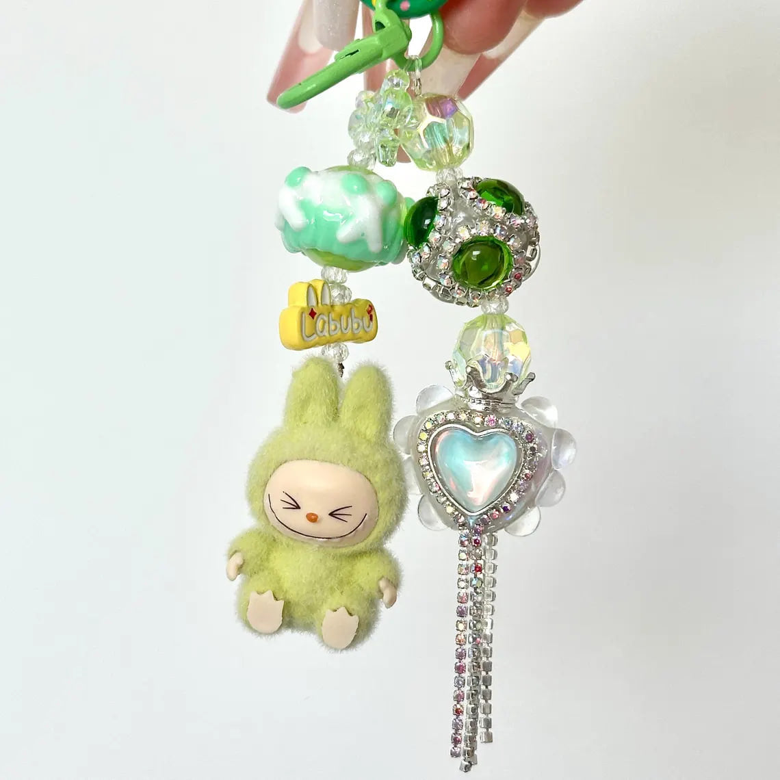 Handmade Mini Labubu Keychain, Cute Plush Charm for Bag & Phone
