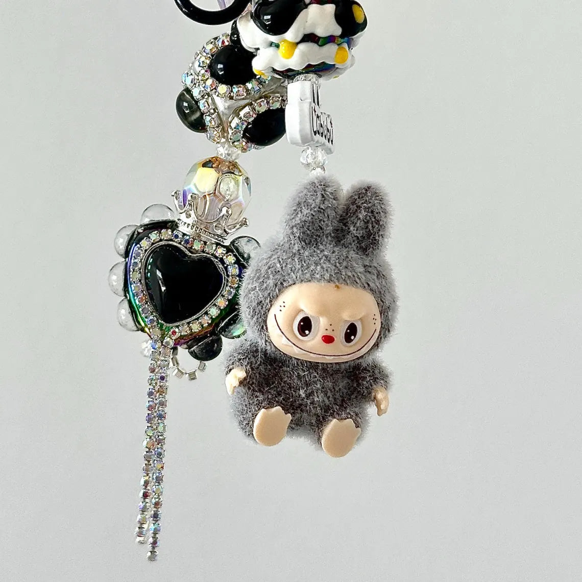 Handmade Mini Labubu Keychain, Cute Plush Charm for Bag & Phone