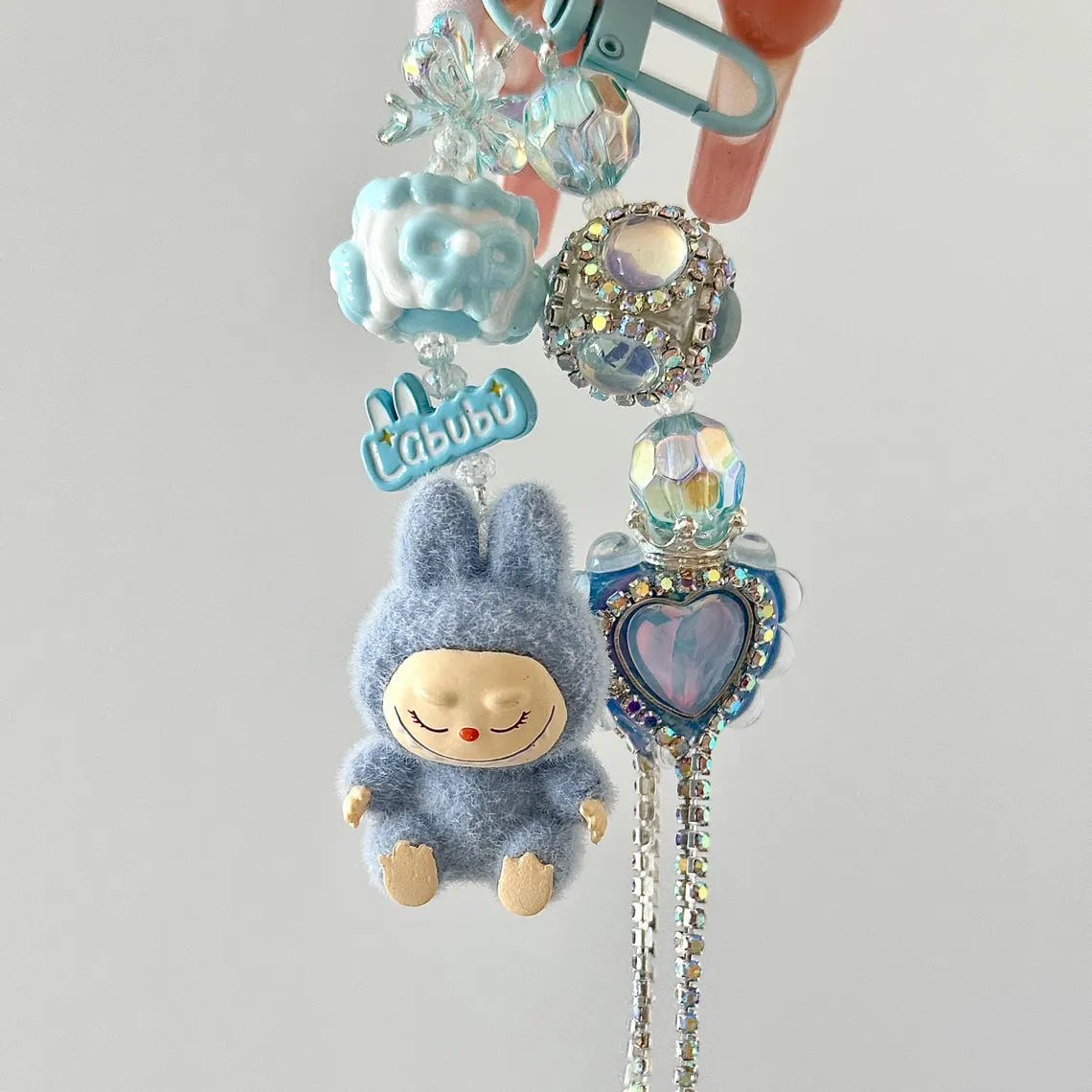 Handmade Mini Labubu Keychain, Cute Plush Charm for Bag & Phone