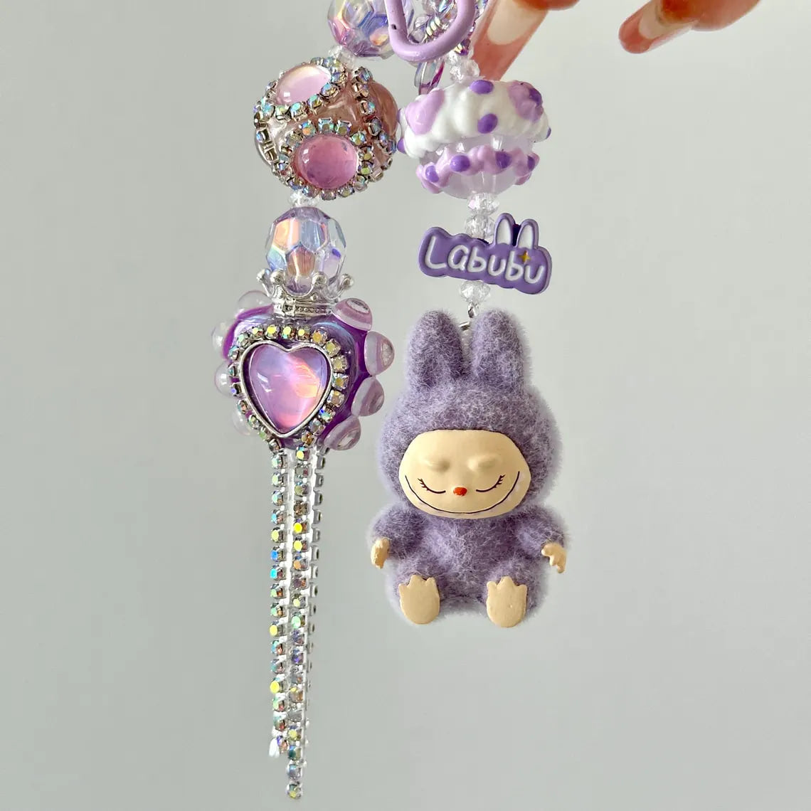 Handmade Mini Labubu Keychain, Cute Plush Charm for Bag & Phone