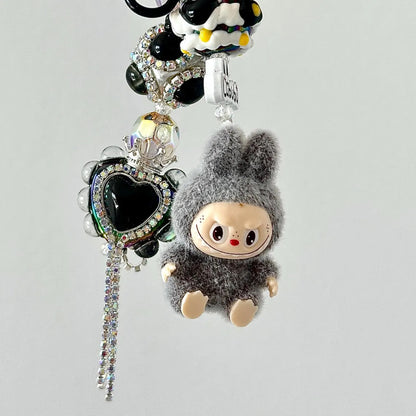 Handmade Mini Labubu Keychain, Cute Plush Charm for Bag & Phone
